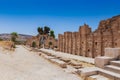 The ruins of HadrainÃ¢â¬â¢s Arch in Jerach, Jordan, summer time, bl Royalty Free Stock Photo